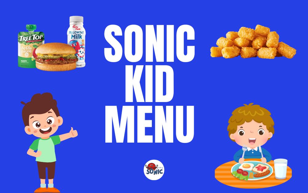 Sonic Kid Menu With Prices and Calories