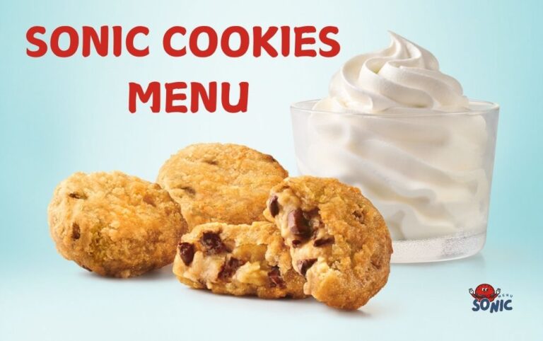 Sonic cookies Menu prices and calories