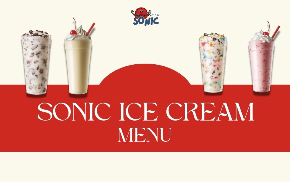 Sonic ice cream menu with prices and calories