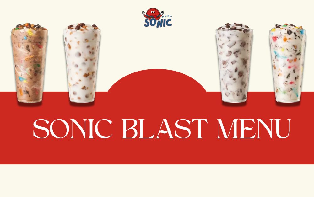 Sonic Blast Menu with Prices and Calories