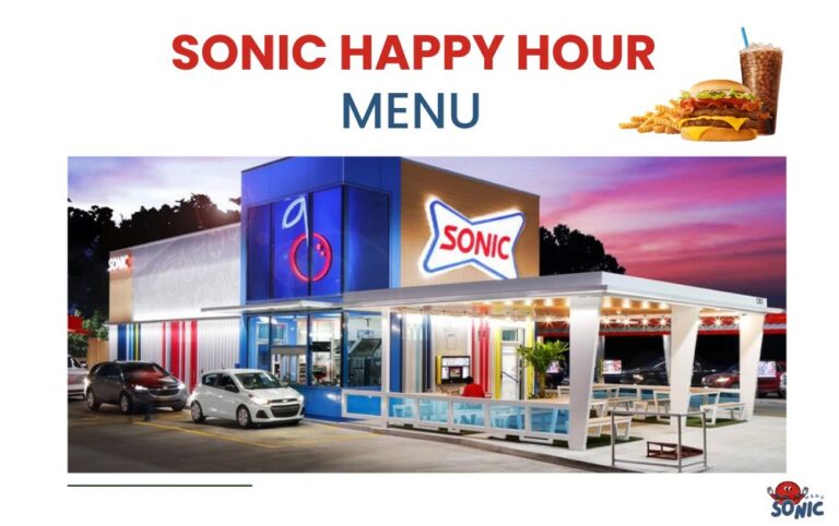 Sonic happy hour menu with prices and calories